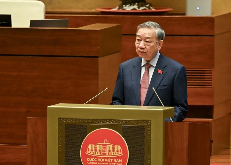 Tổng Bí thư Tô Lâm phát biểu chỉ đạo tại phiên khai mạc Kỳ họp thứ Nhất, Quốc hội khóa XVI sáng 6/4.