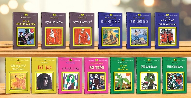 Bìa sách những tác phẩm văn học nổi tiếng Việt Nam và nước ngoài vừa được NXB Kim Đồng tái bản.