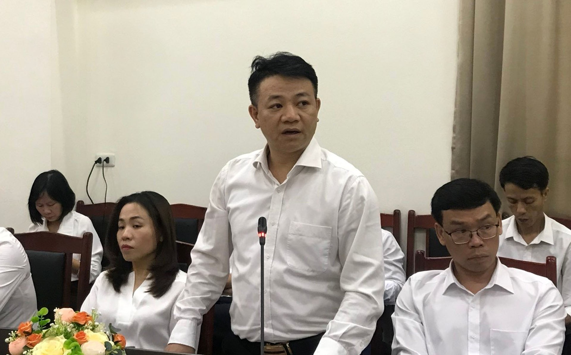 Đồng chí Kim Mạnh Cường - Giám đốc Trung tâm Công nghệ Thông tin, Sở Khoa học và Công nghệ phát biểu tại buổi làm việc 22-7-so-khoahoc5.jpg