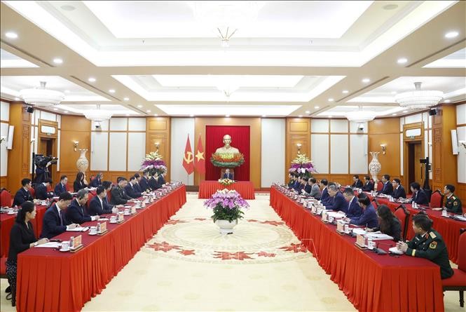 Tổng Bí thư Tô Lâm tiếp Bộ trưởng Ngoại giao Trung Quốc Vương Nghị, Bộ trưởng Quốc phòng Trung Quốc Đổng Quân, Bộ trưởng Công an Trung Quốc Vương Tiểu Hồng.