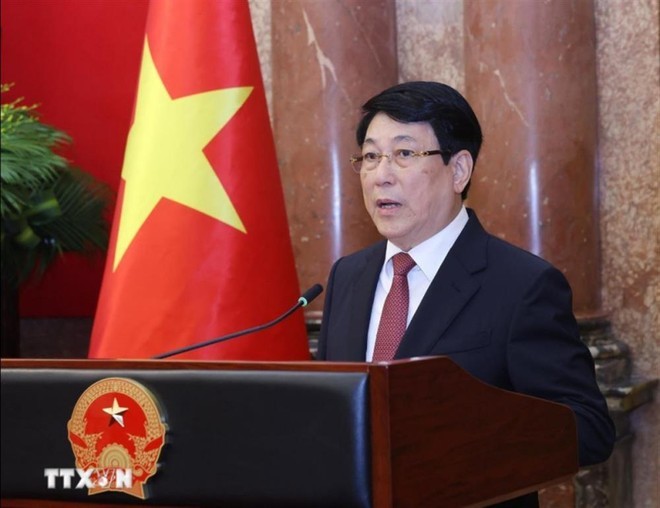 Chủ tịch nước Lương Cường phát biểu chỉ đạo tại buổi Lễ. Chủ tịch nước Lương Cường phát biểu chỉ đạo tại buổi Lễ.