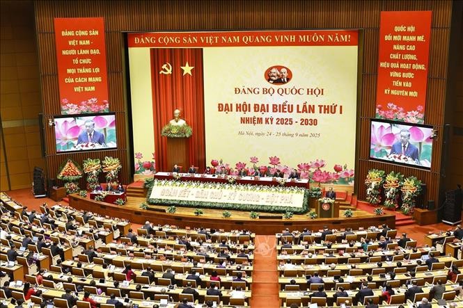 Tổng Bí thư Tô Lâm phát biểu chỉ đạo Đại hội đại biểu Đảng bộ Quốc hội lần thứ I.