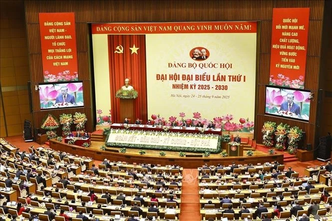 Tổng Bí thư Tô Lâm phát biểu chỉ đạo Đại hội đại biểu Đảng bộ Quốc hội lần thứ I.