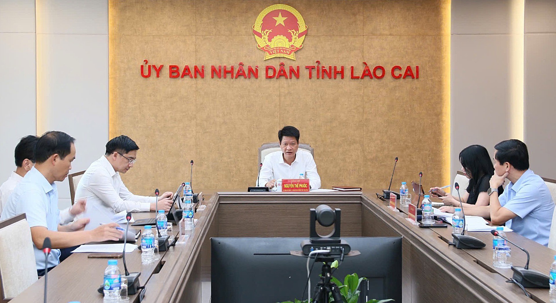 Đồng chí Nguyễn Thế Phước - Phó Chủ tịch Thường trực UBND tỉnh phát biểu tại hội nghị. 19-9-ongphuoc.jpg