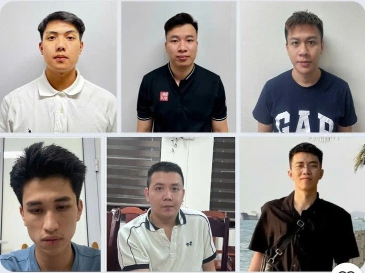 Các bị can trong đường dây lừa đảo, chiếm đoạt tài sản - Ảnh: Công an tỉnh Thanh Hóa cung cấp