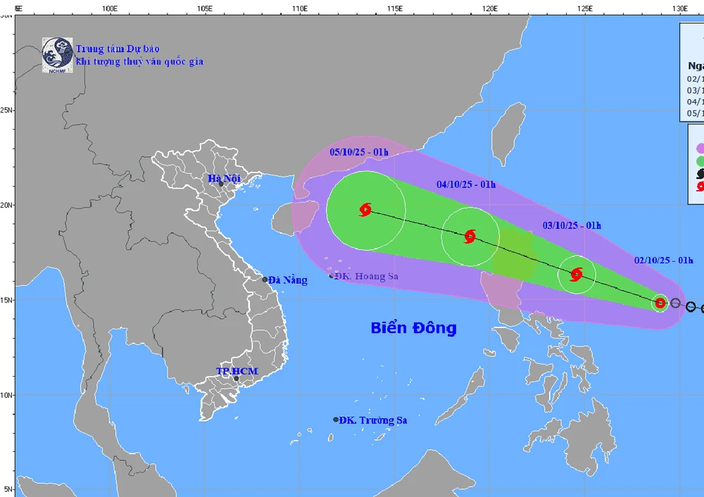 Vị trí, đường đi của áp thấp nhiệt đới sẽ mạnh lên thành bão. Ảnh: nchmf.gov.vn