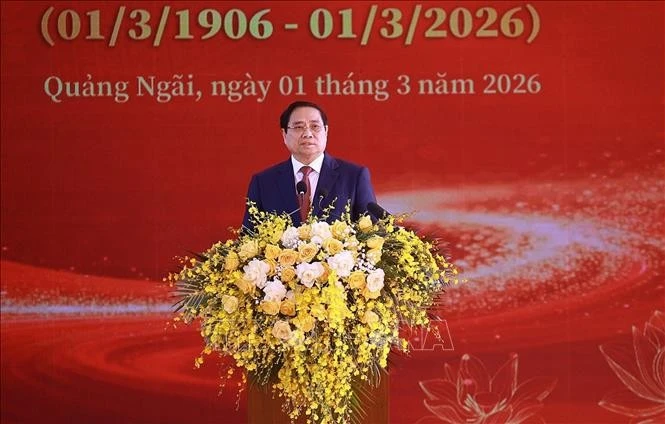 Thủ tướng Phạm Minh Chính phát biểu tại Lễ kỷ niệm 120 năm Ngày sinh Thủ tướng Phạm Văn Đồng.