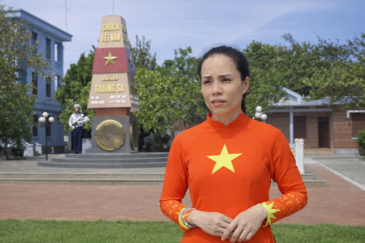 Chị Lê Thị Minh Diệu - Hộ dân trên đảo Trường Sa, đặc khu Trường Sa.