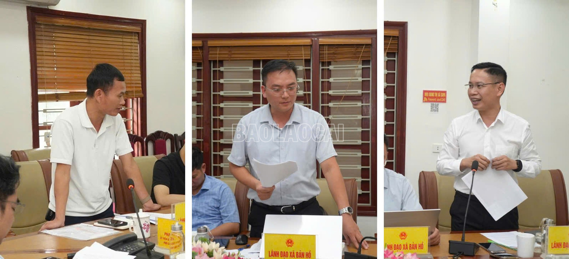 Lãnh đạo 3 xã Tả Van, Tả Phìn, Bản Hồ phát biểu ý kiến. baolaocai-c_2.jpg
