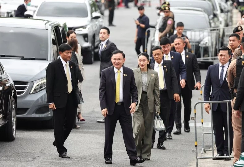Cựu Thủ tướng Thaksin Shinawatra đến Tòa án Tối cao ngày 9/9/2025. Nguồn: Reuters