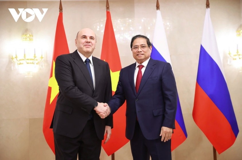 Thủ tướng Phạm Minh Chính và Thủ tướng Liên bang Nga Mikhail Mishustin.