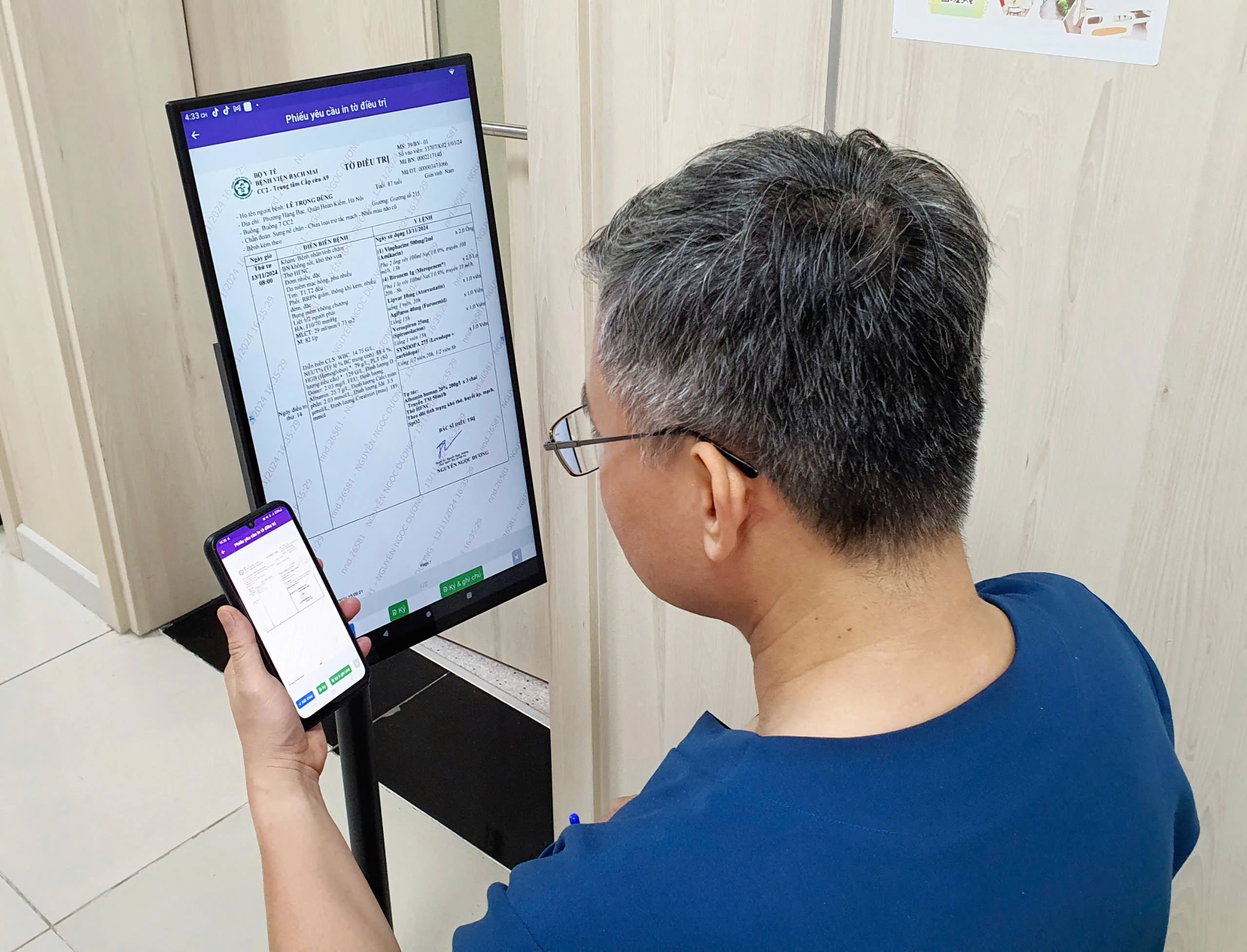 Đơn thuốc điện tử trong bệnh án điện tử tại Bệnh viện Bạch Mai.