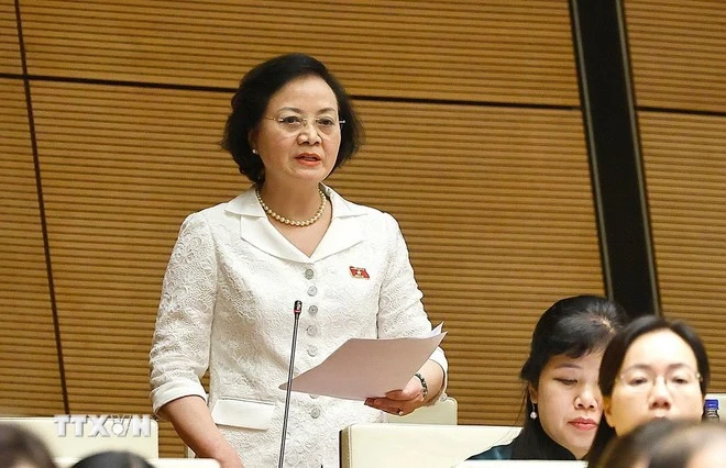 Phó Thủ tướng Chính phủ Phạm Thị Thanh Trà giải trình, làm rõ một số vấn đề đại biểu Quốc hội nêu.