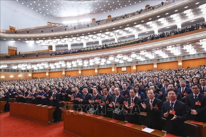 Phiên bế mạc kỳ họp thứ tư Ủy ban toàn quốc Hội nghị Chính trị Hiệp thương Nhân dân Toàn quốc Trung Quốc (Chính hiệp) khóa XIV tại Bắc Kinh sáng 11/3/2026.