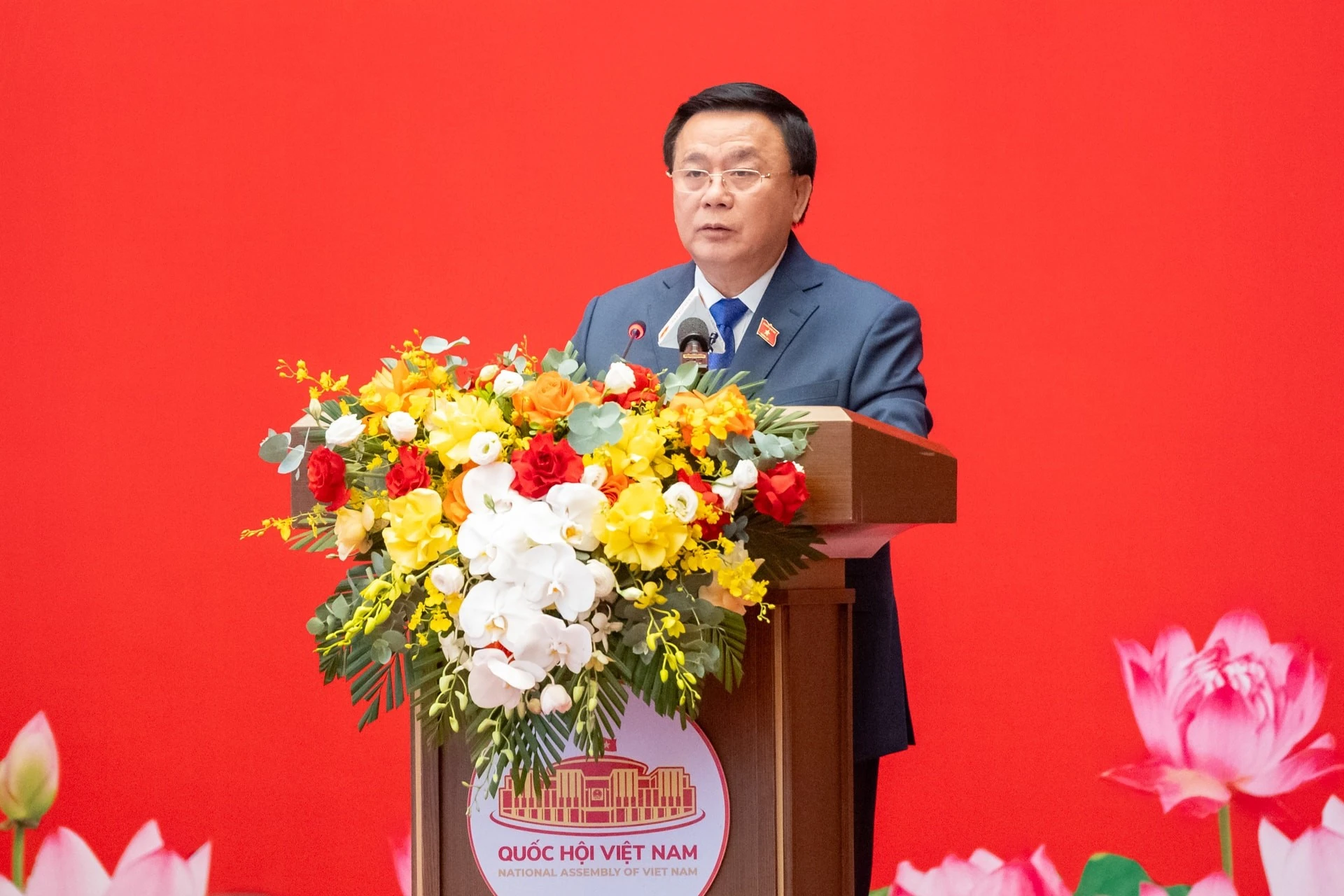 Giám đốc Học viện Chính trị quốc gia Hồ Chí Minh, Chủ tịch Hội đồng Lý luận Trung ương Nguyễn Xuân Thắng phát biểu tại hội thảo.