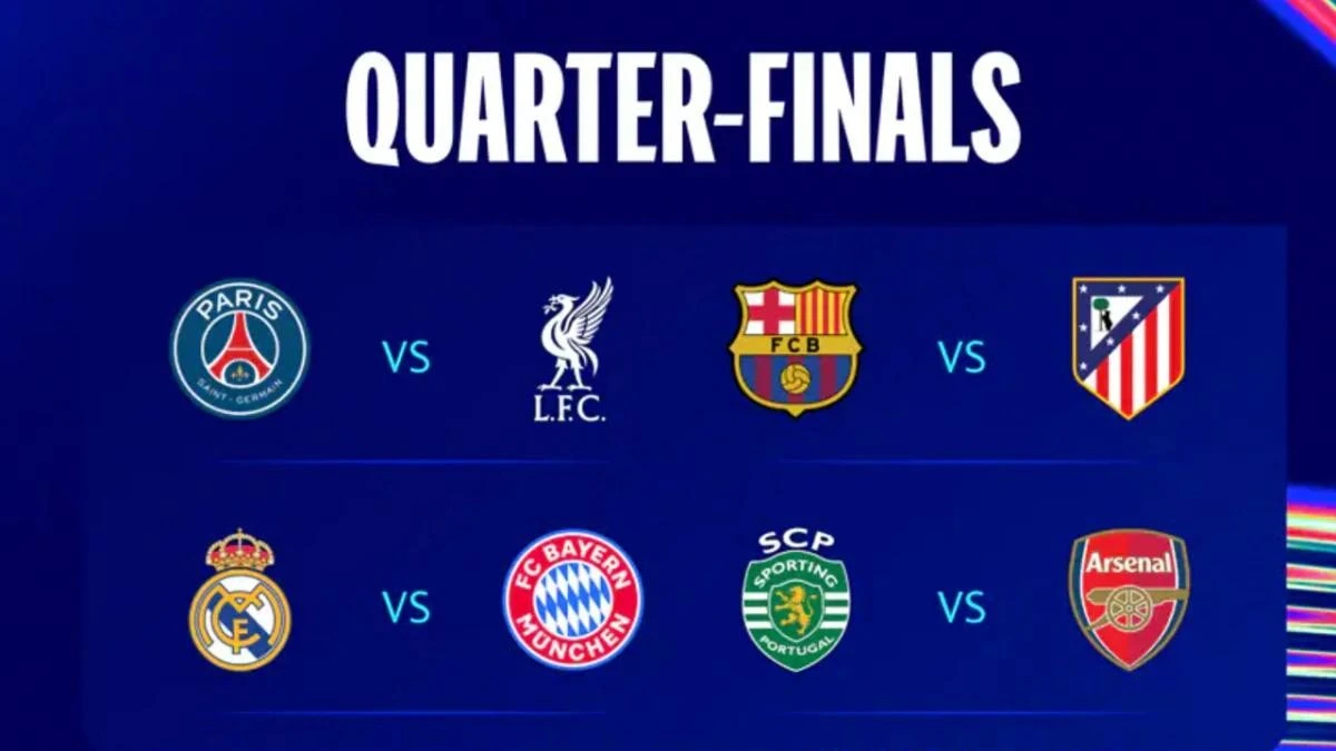 Các cặp đấu tại tứ kết cúp C1 châu Âu 2025/26 (Ảnh: UEFA)