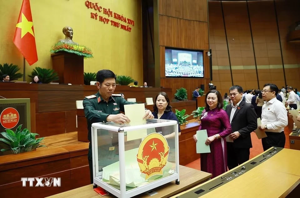 Đại biểu Quốc hội bỏ phiếu phê chuẩn Thẩm phán Tòa án nhân dân Tối cao, Phó Thủ tướng Chính phủ, Bộ trưởng và thành viên khác của Chính phủ.