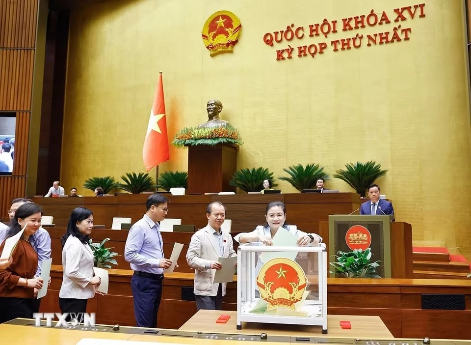 Đại biểu Quốc hội bỏ phiếu phê chuẩn Thẩm phán Tòa án nhân dân Tối cao, Phó Thủ tướng Chính phủ, Bộ trưởng và thành viên khác của Chính phủ.