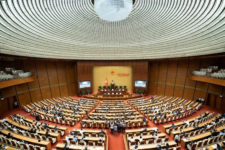 Quang cảnh hội trường nhìn từ trên cao.