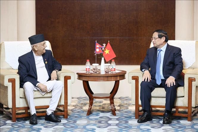 Thủ tướng Phạm Minh Chính tiếp Thủ tướng Nepal K.P Sharma Oli. Thủ tướng Phạm Minh Chính tiếp Thủ tướng Nepal K.P Sharma Oli.