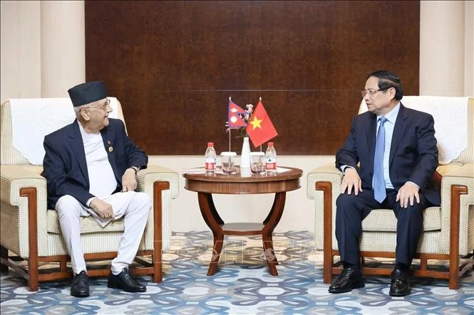 Thủ tướng Phạm Minh Chính tiếp Thủ tướng Nepal K.P Sharma Oli.