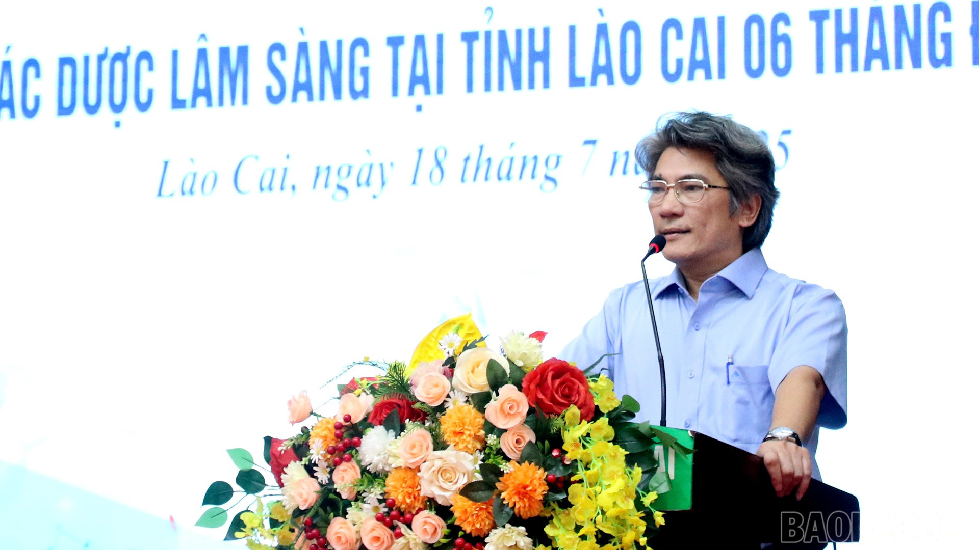 GS.TS. Nguyễn Hải Nam, Hiệu trưởng Trường Đại học Dược Hà Nội phát biểu tại Hội nghị. baolaocai-br_19-7-benhvien4.jpg