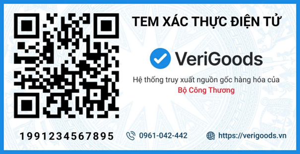 Mã và tem xác thực điện tử gắn lên sản phẩm. Nguồn: Bộ Công Thương