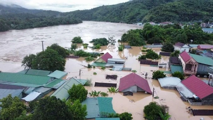 Ngập lụt Mường Xén, Nghệ An.