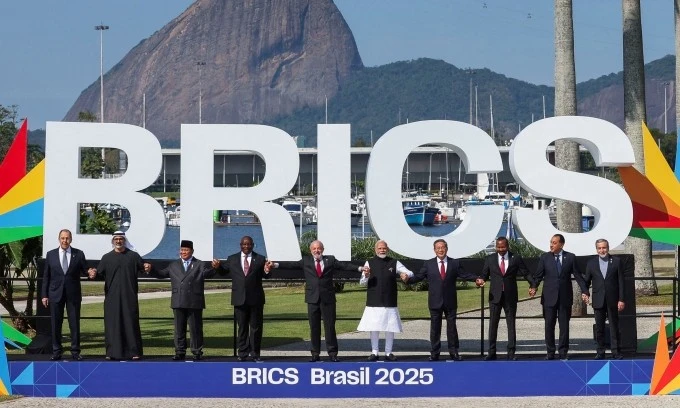 Lãnh đạo đại diện các nước BRICS tại Rio de Janeiro, Brazil, ngày 6/7.