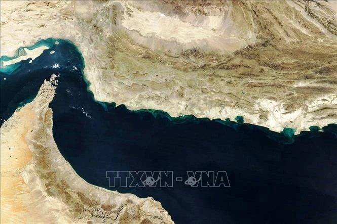 Hình ảnh từ vệ tinh Terra của NASA về eo biển Hormuz. Ảnh tư liêui: The Gulf News/TTXVN