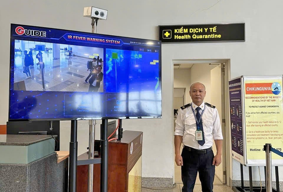 Máy soi thân nhiệt chuyên dụng tại sân bay Nội Bài để kiểm dịch hành khách quốc tế trước nguy cơ dịch bệnh do virus Nipah. Ảnh: NIA.