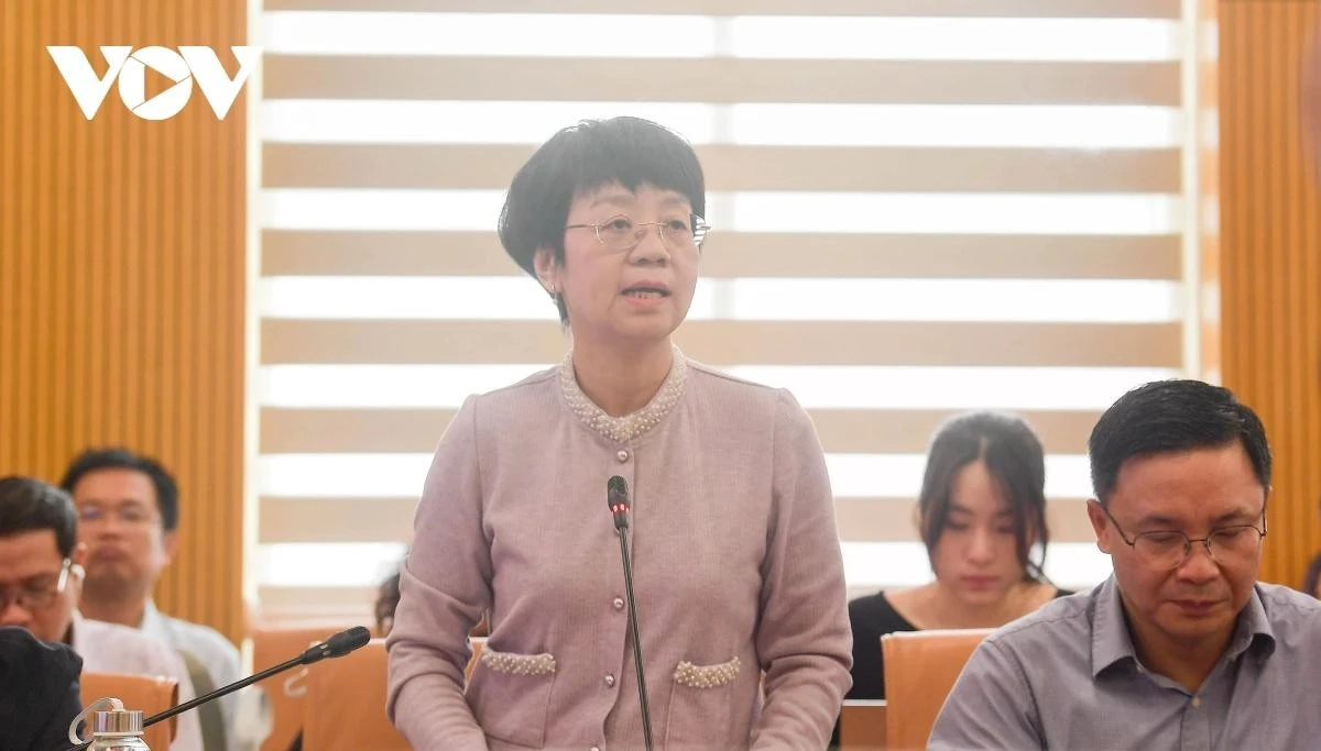 Phó Cục trưởng Cục Môi trường, Nguyễn Thị Thiên Phương trả lời báo chí