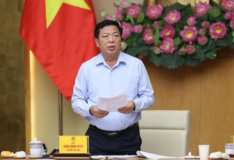 Bộ trưởng Bộ Xây dựng Trần Hồng Minh phát biểu.