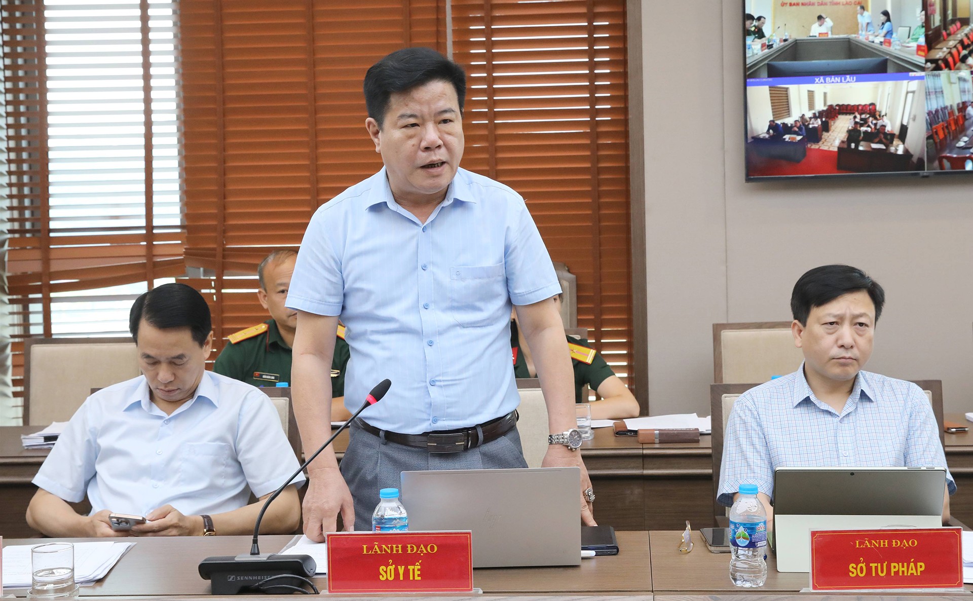 Lãnh đạo sở Y tế phát biểu tại Hội nghị. 17-9-lanhdaoy-te.jpg