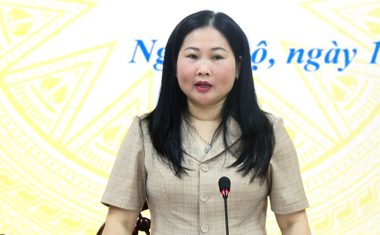 Đồng chí Vũ Thị Hiền Hạnh - Phó Chủ tịch UBND tỉnh phát biểu tại buổi làm việc. 17-9-ba-hanh11111.jpg