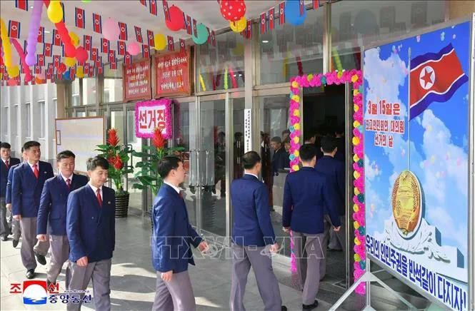 Cử tri bỏ phiếu tại một điểm bầu cử ở Triều Tiên, ngày 15/3/2026.