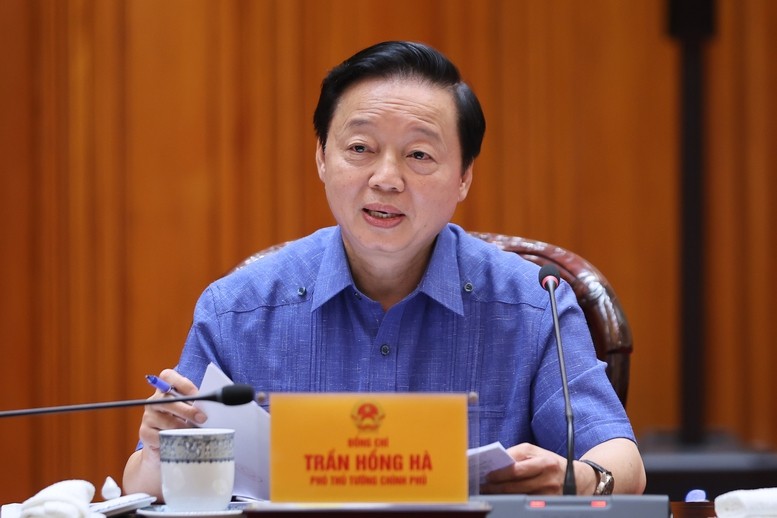 Phó Thủ tướng Trần Hồng Hà phát biểu tại cuộc họp.