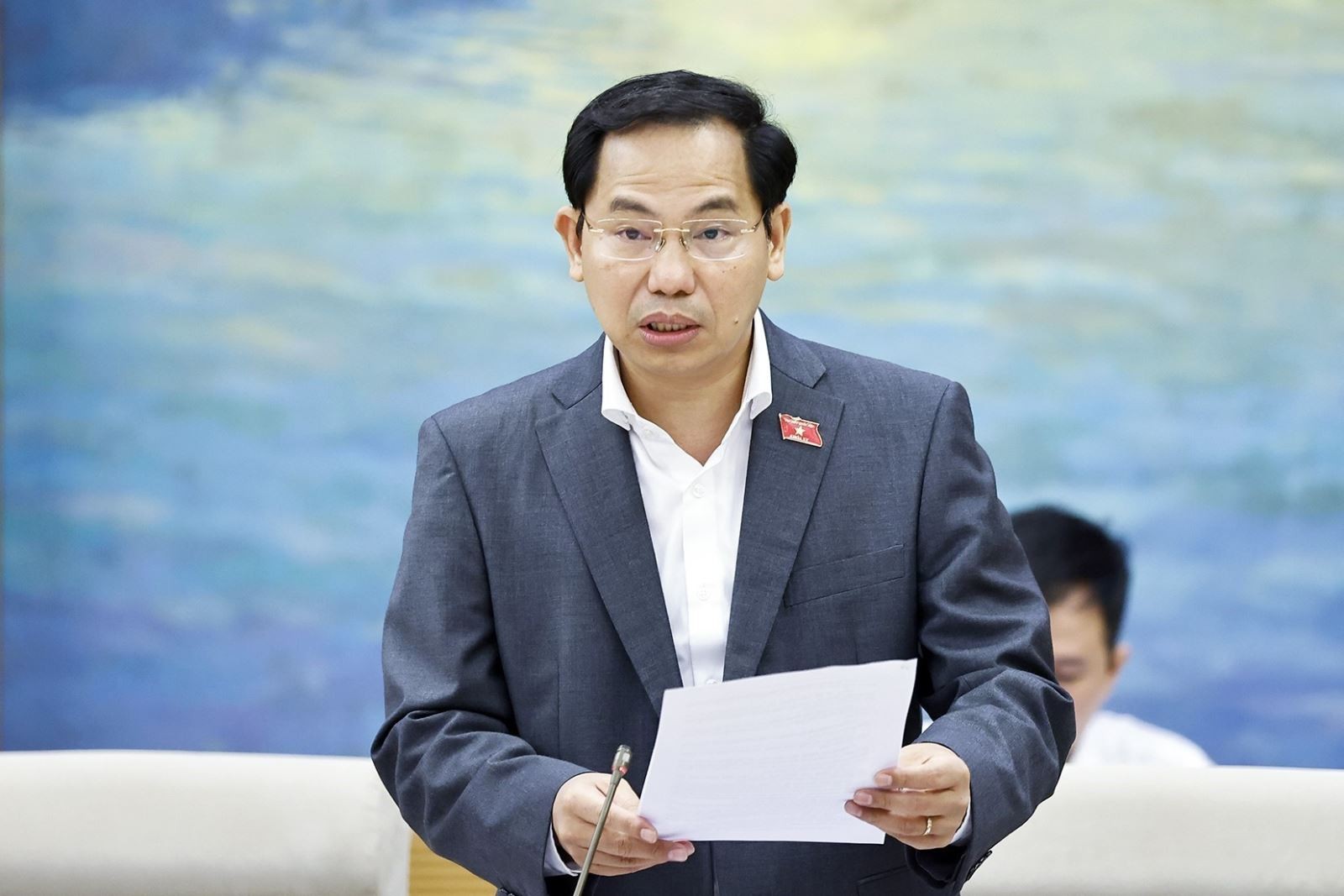 Tổng thư ký Quốc hội, Chủ nhiệm Văn phòng Quốc hội Lê Quang Mạnh phát biểu.