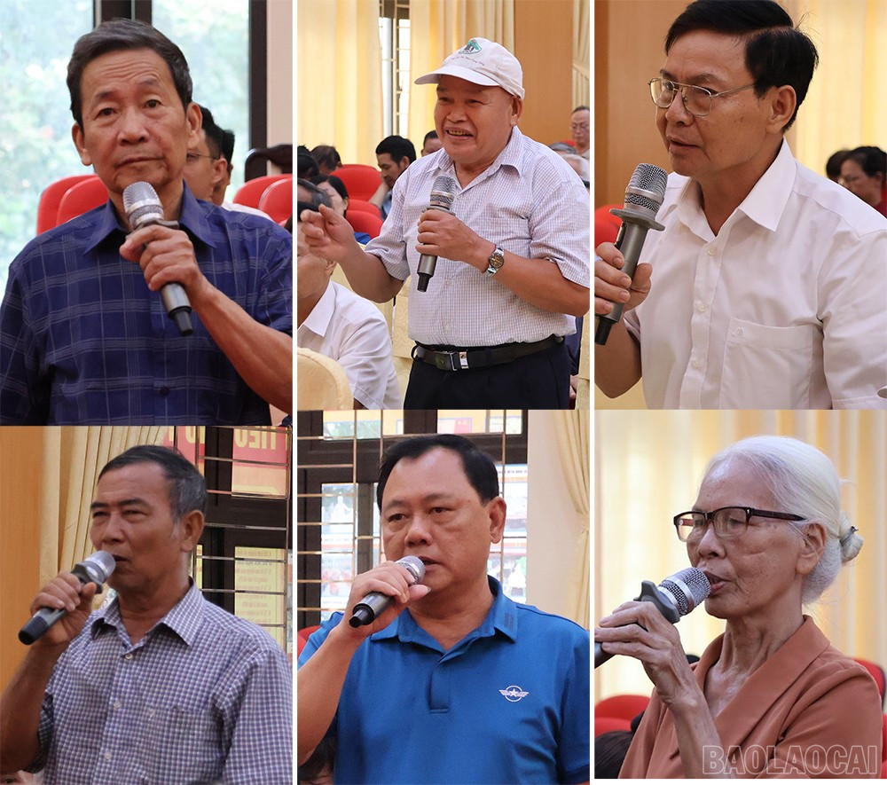 Người dân nêu câu hỏi kiến nghị tại hội nghị. baolaocai-br_phatbieu.jpg