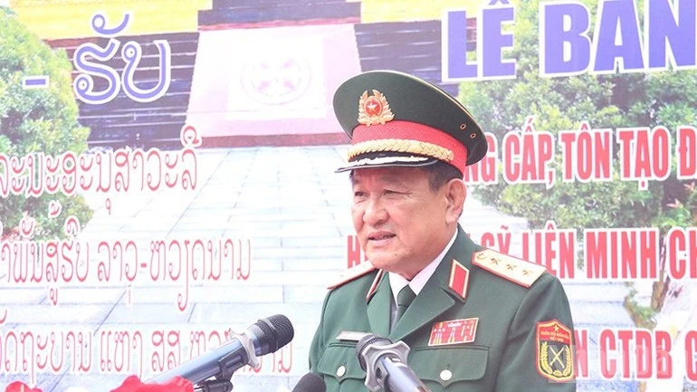 Thượng tướng Võ Minh Lương phát biểu tại buổi lễ.