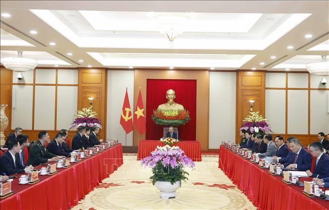 Tổng Bí thư Tô Lâm tiếp Bộ trưởng Ngoại giao Trung Quốc Vương Nghị, Bộ trưởng Quốc phòng Trung Quốc Đổng Quân, Bộ trưởng Công an Trung Quốc Vương Tiểu Hồng.