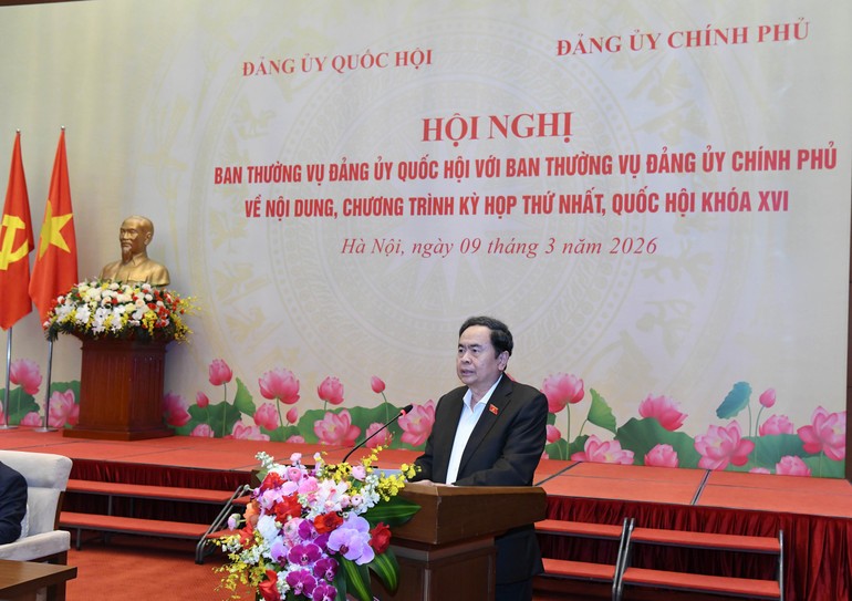 Chủ tịch Quốc hội Trần Thanh Mẫn phát biểu khai mạc hội nghị.