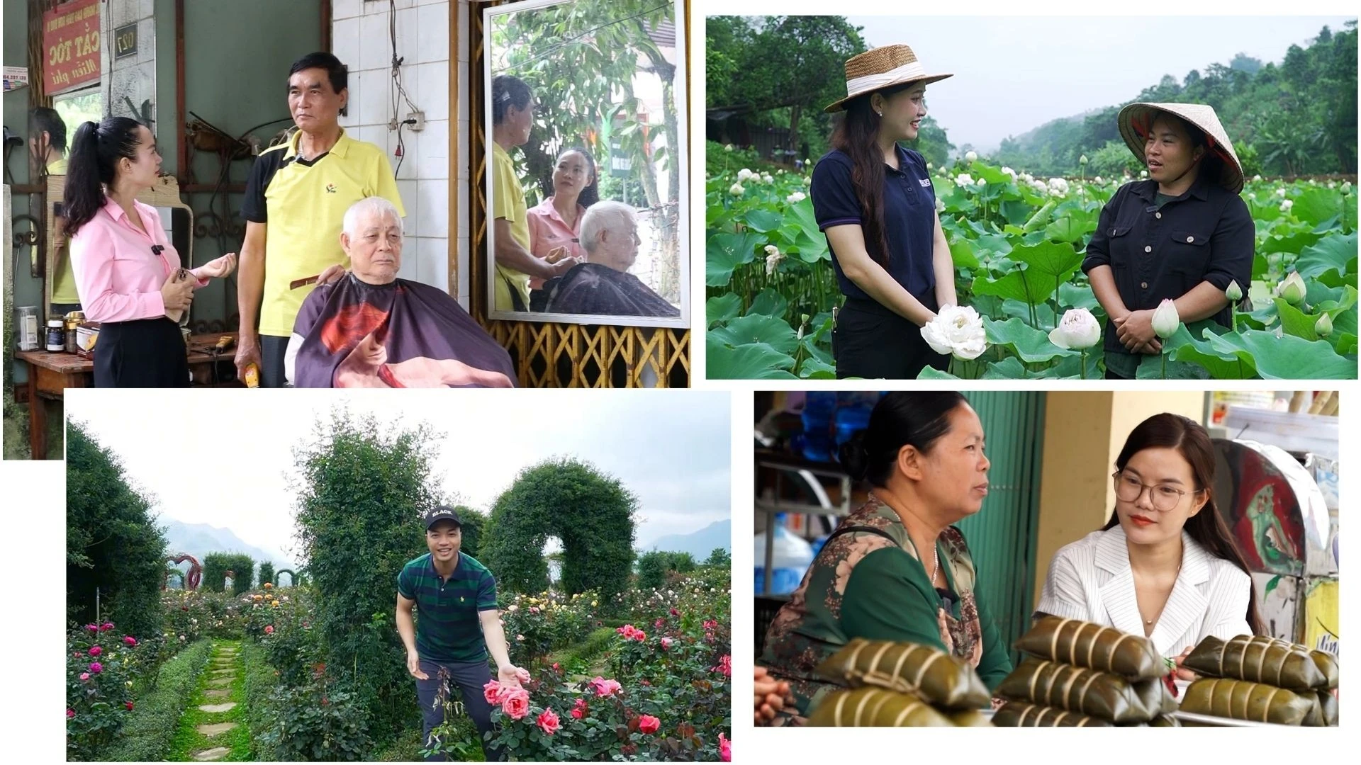 Các phóng viên thực hiện chương trình trong tiểu mục "Sáng nay ở đây".