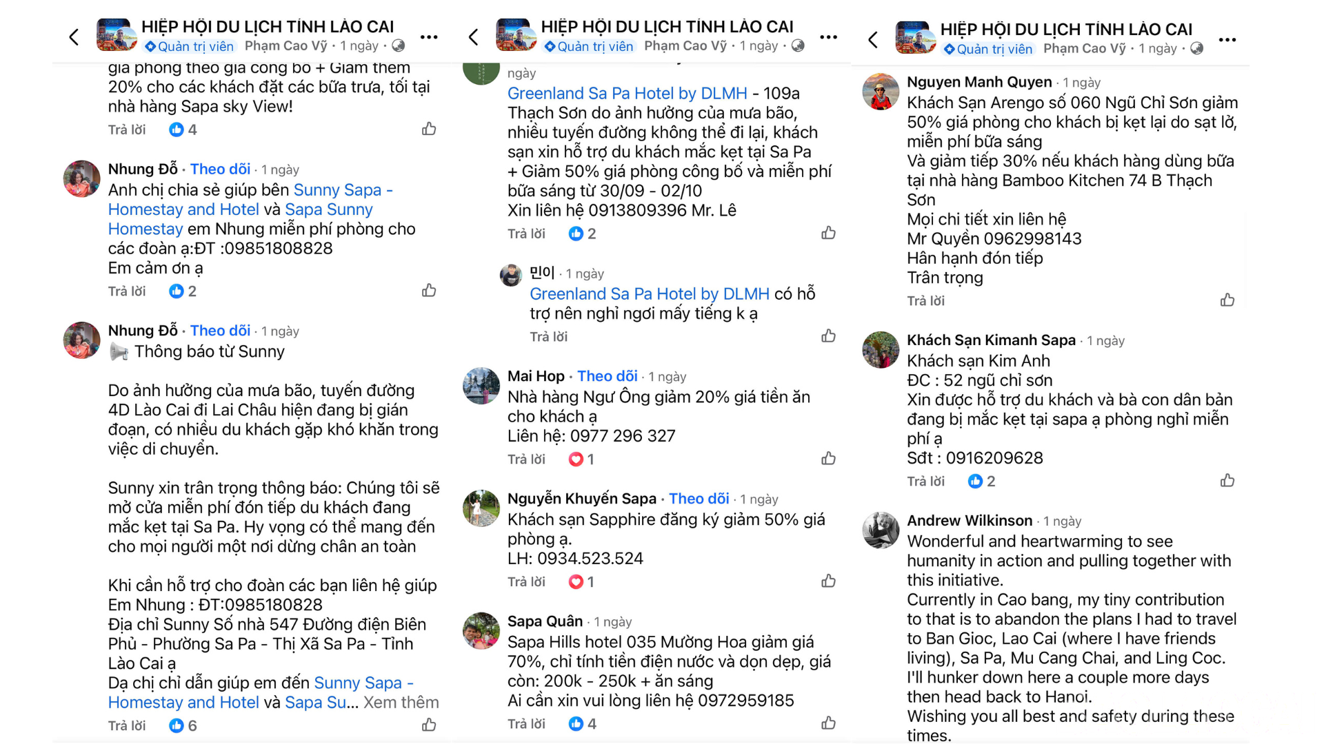 Sau khi Hiệp hội Du lịch tỉnh phát động, rất nhiều cơ sở lưu trú giảm giá phòng, miễn phí phòng nghỉ cho du khách, thể hiện hình ảnh du lịch Lào Cai nhân văn, mến khách. baolaocai-br_ok-285.png