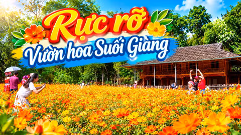 Sắc vàng rực rỡ ở vườn hoa Suối Giàng