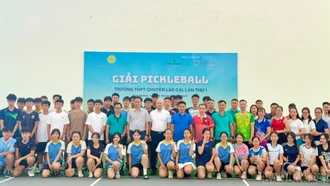 Sôi nổi Giải Pickleball Trường THPT Chuyên Lào Cai