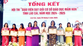 Trao giải Hội thi “Giáo viên dạy giỏi cơ sở giáo dục mầm non” tỉnh Lào Cai, năm học 2024 - 2025