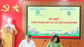 Bệnh viện Đa khoa số 1 và số 4 tỉnh Lào Cai ký kết thỏa thuận hợp tác hỗ trợ chuyên môn