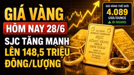 Giá vàng hôm nay 28/6: SJC, BTMC, DOJI, PNJ tăng, vàng thế giới đi ngang