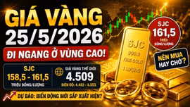 Cập nhật giá vàng SJC, BTMC, DOJI, PNJ sáng hôm nay 25/5/2026